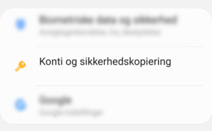 Konti og sikkerhedskopiering i Android-indstillinger